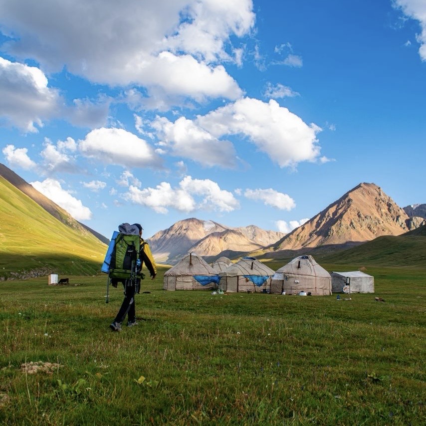 Hiking in mountain